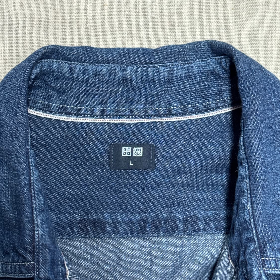 유니클로 진청 샴브레이 데님셔츠 L 상품이미지6