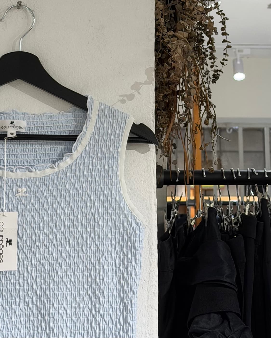 꾸레쥬 스카이블루 스모크 니트 탱크탑 상품이미지3