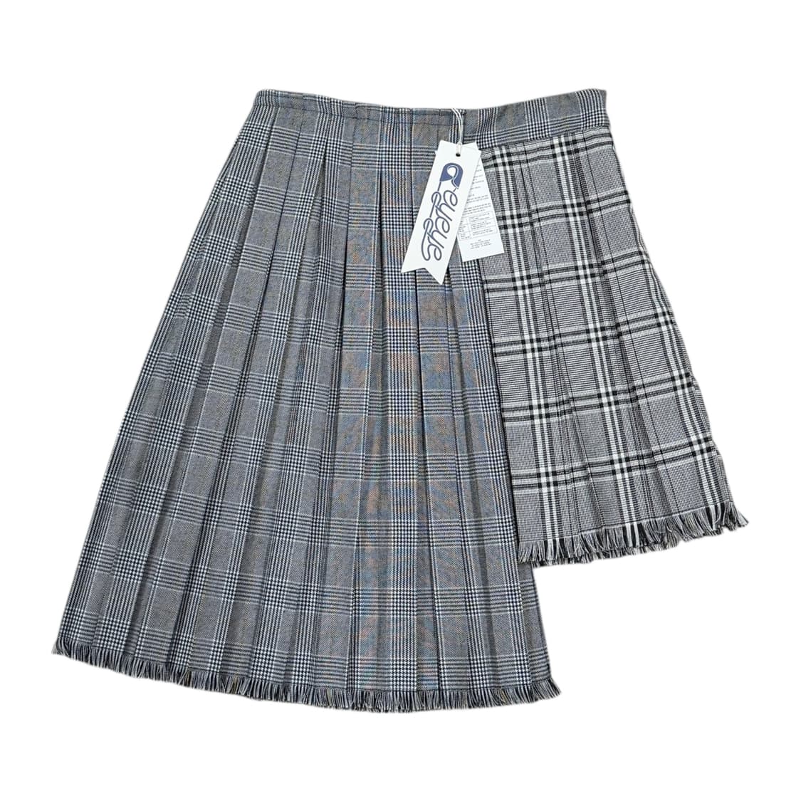 아이아이 체크 믹스 플리츠 스커트 치마 S 상품이미지2