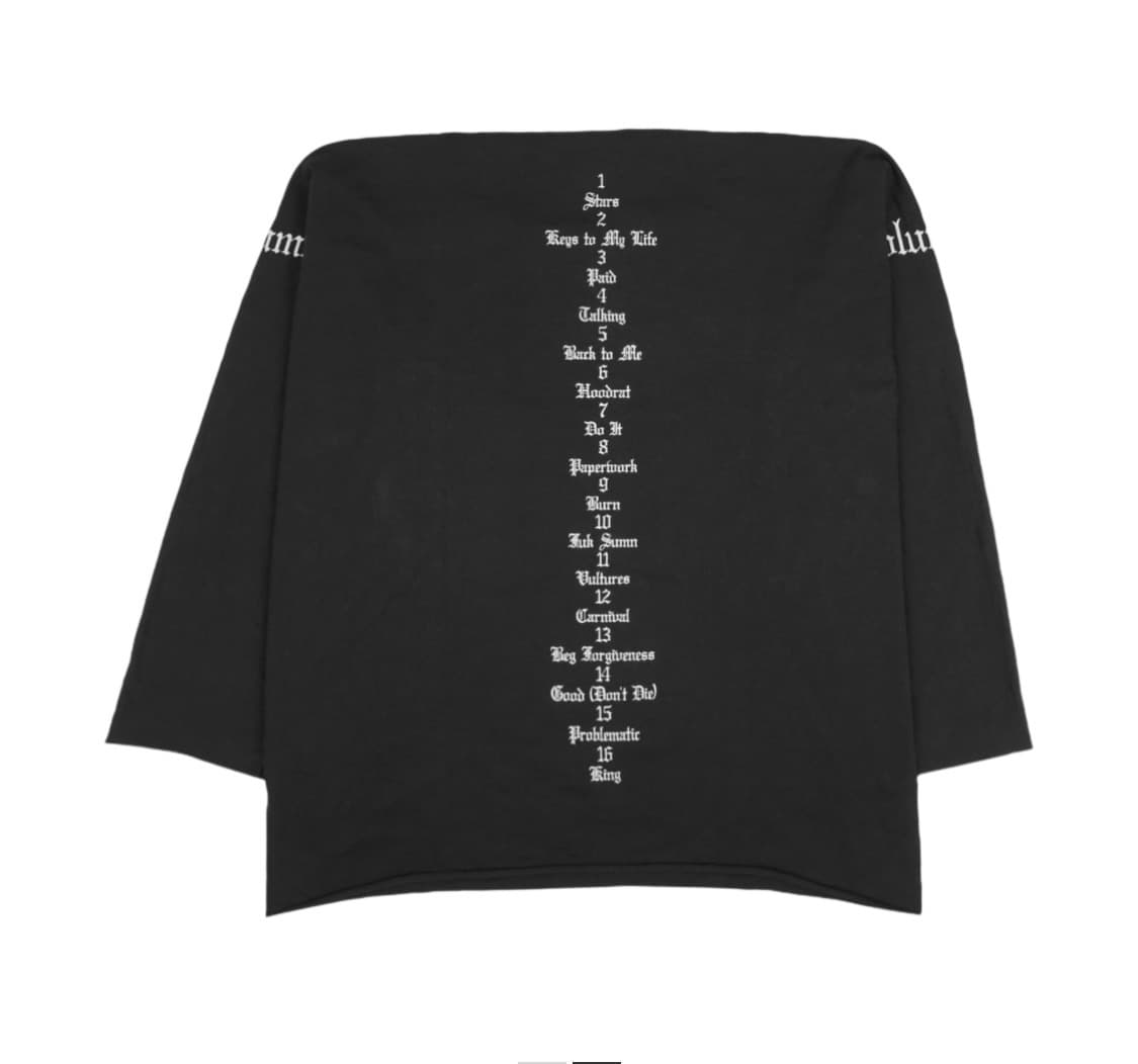 1사이즈)yzy yeezy 이지 벌처스 롱티셔츠 긴팔티 롱슬리브 미스치프 상품이미지2