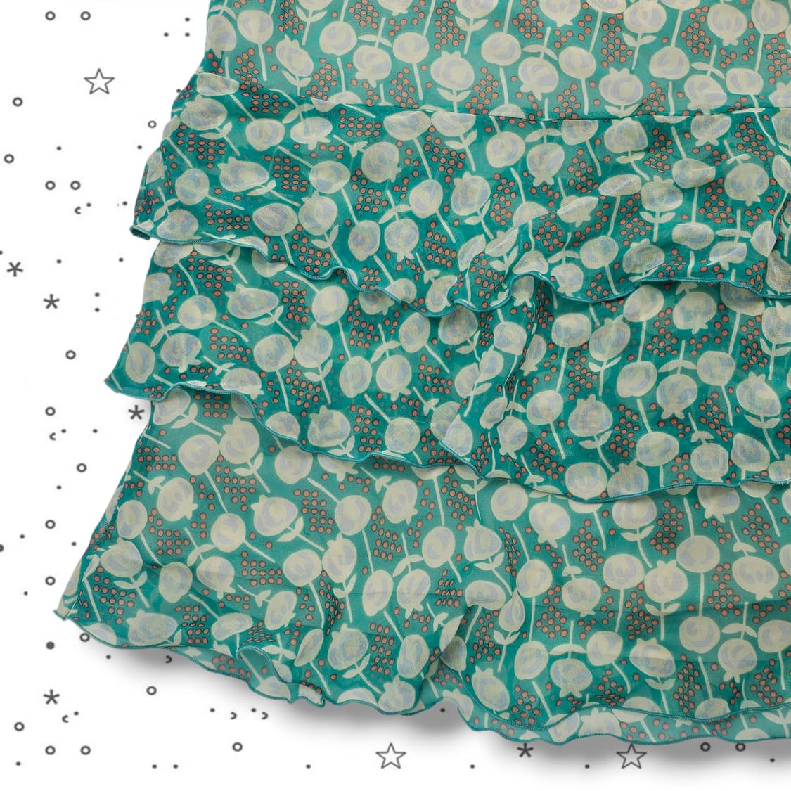 38 MCGINN 매긴 그린 캉캉 쉬폰 스커트 상품이미지4