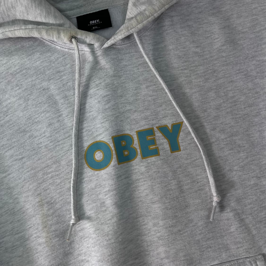 105 오베이 빅로고 오트밀 후드티 상품이미지2