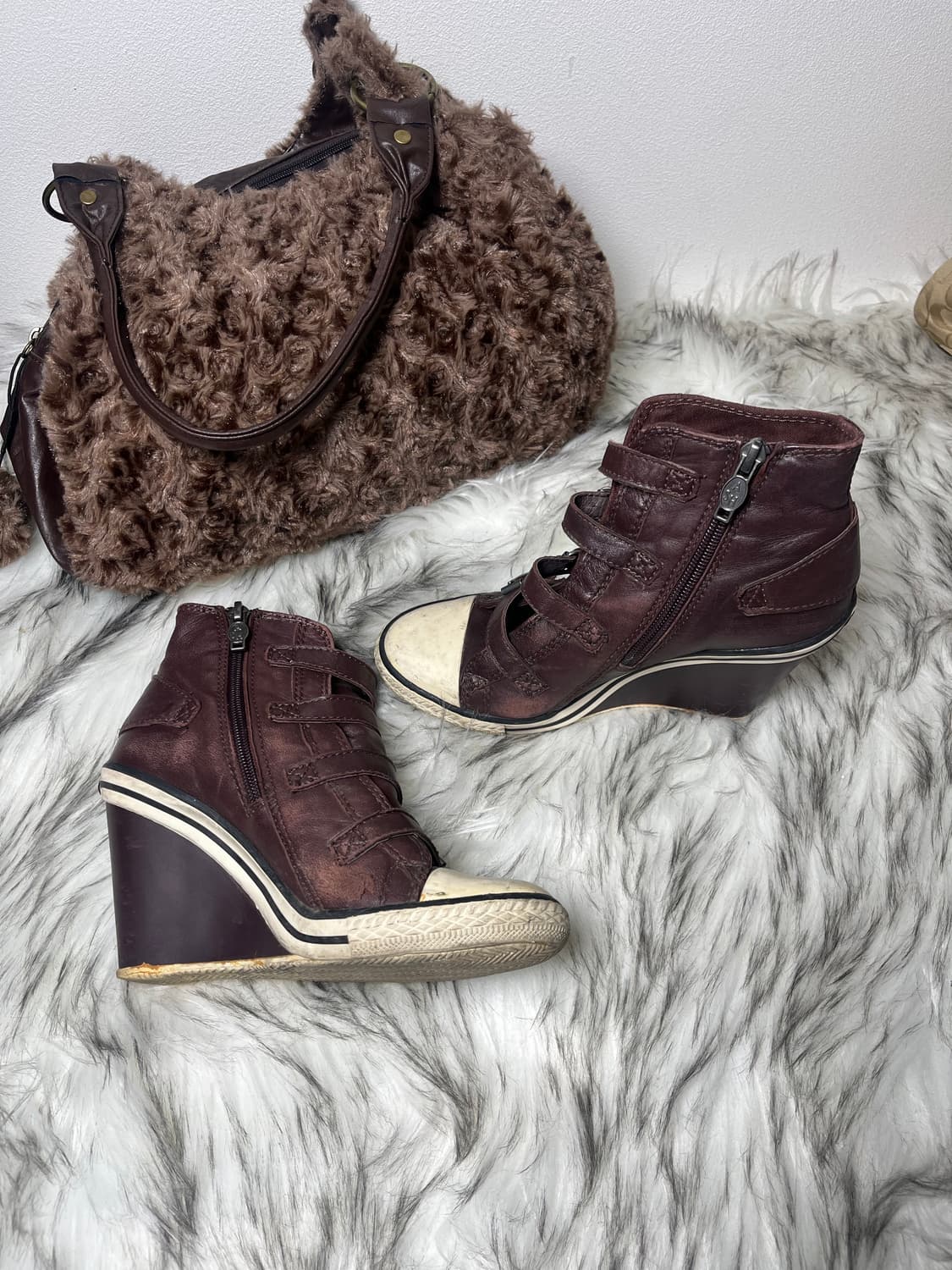 Ash 아쉬 웨지힐 스니커즈 버건디 가죽 상품이미지3