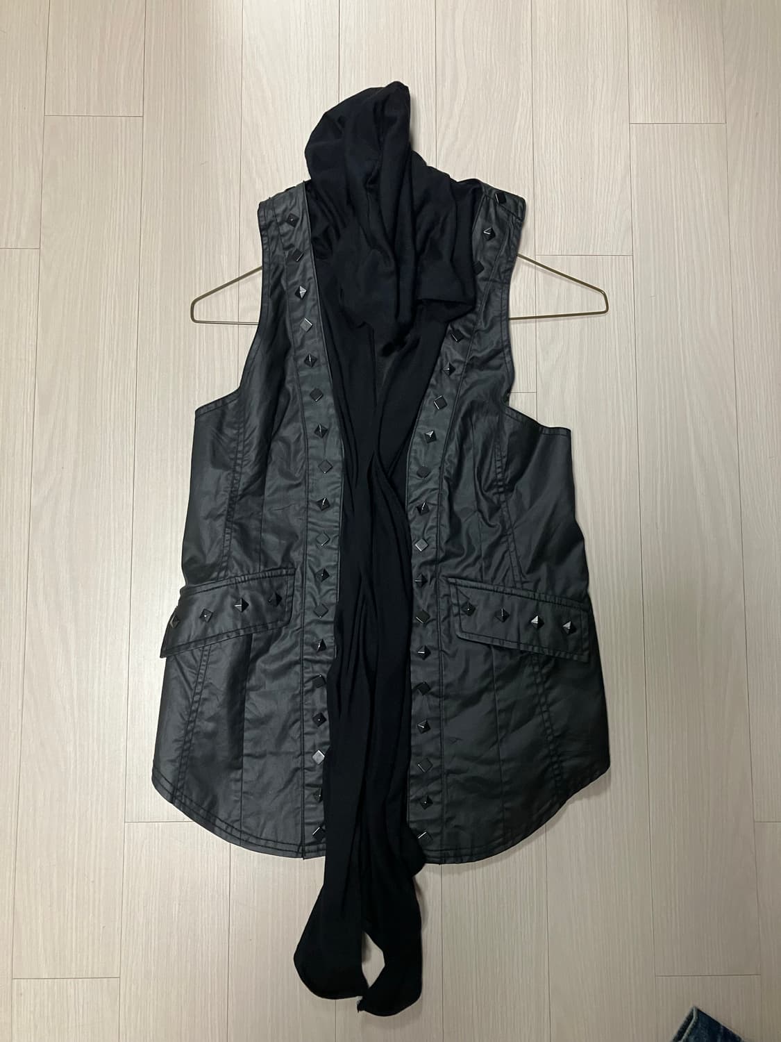 vtg stud hood vest 상품이미지1