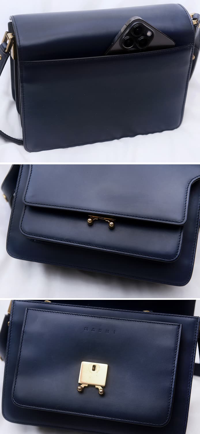 마르니 (MARNI) 트렁크백 미듐 카프스킨 네이비블루 (숄더.크로스) 상품이미지6