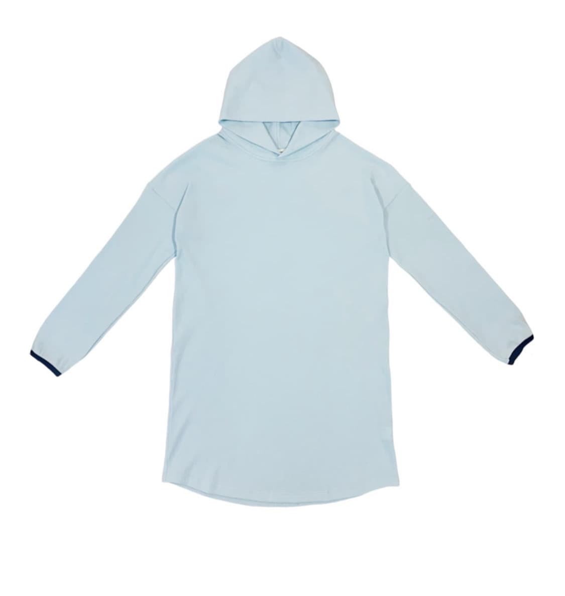 지초이 24-005 RIBBED HOODIE (PALE BLUE) 상품이미지1