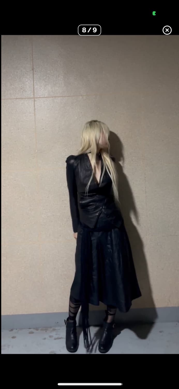 디자인 레더 롱스커트 상품이미지8