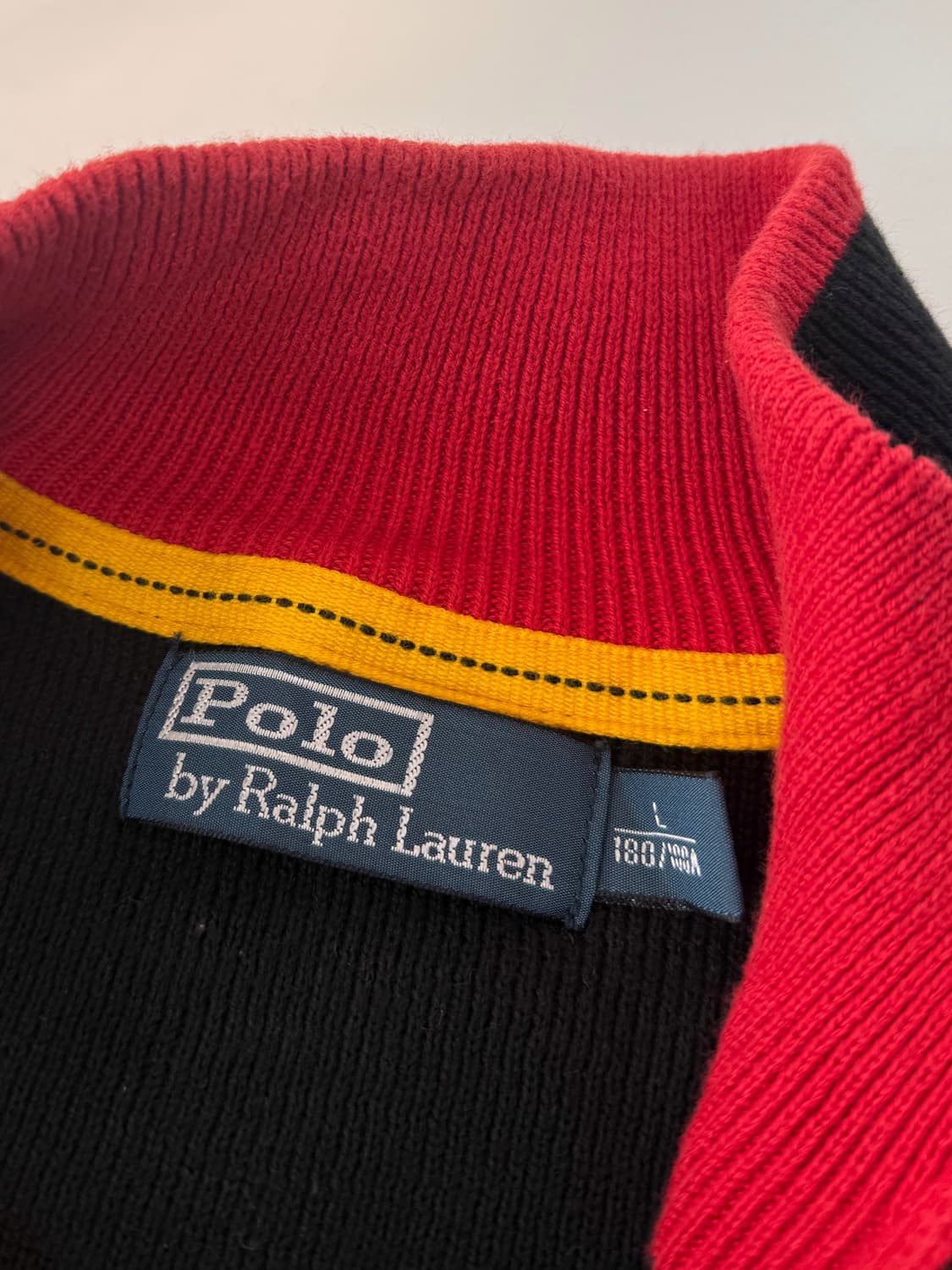 폴로 랄프로렌 루즈핏 빅포니 레이싱 투웨이 검빨 니트 집업 상품이미지7