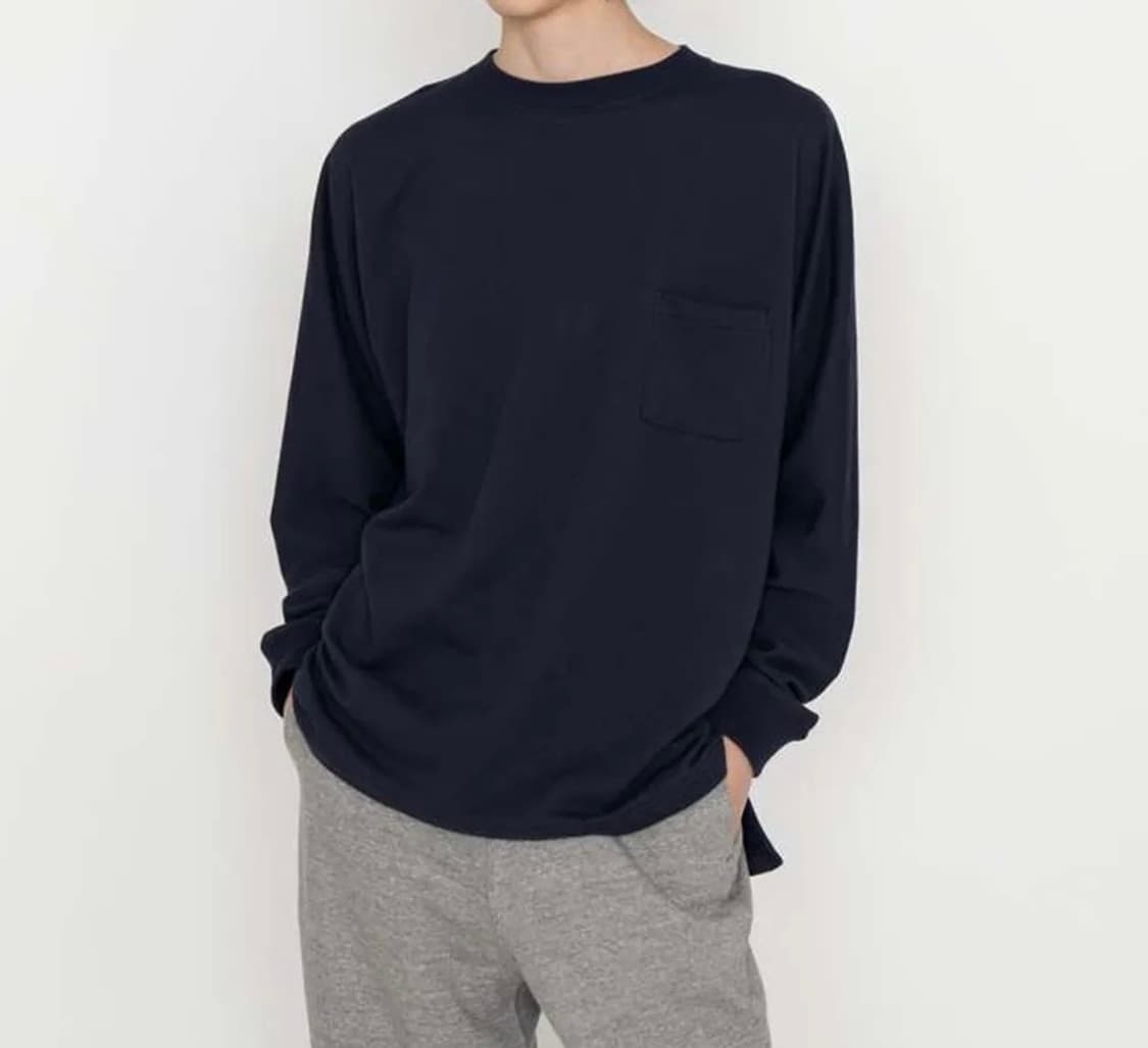 나나미카 코덴시 L/S 포켓 티 다크 네이비 상품이미지2