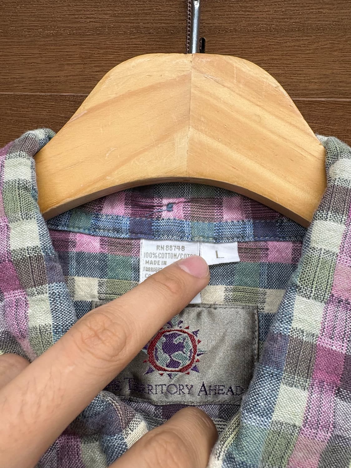 90s 테리토리 빈티지 패치워크 패턴 셔츠 상품이미지4