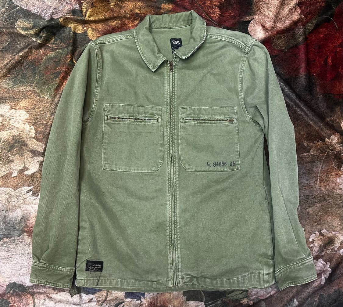 자라 빈티지 밀리터리 카키코튼집업자켓 XL 상품이미지1
