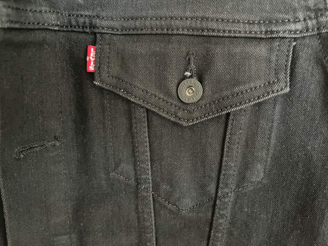 리바이스 블랙 데님 트러커 면자켓 M-L, 100 상품이미지3