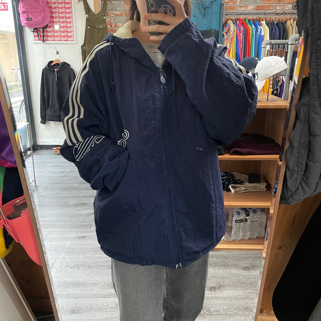 아디다스 누빔 후드점퍼 상품이미지3