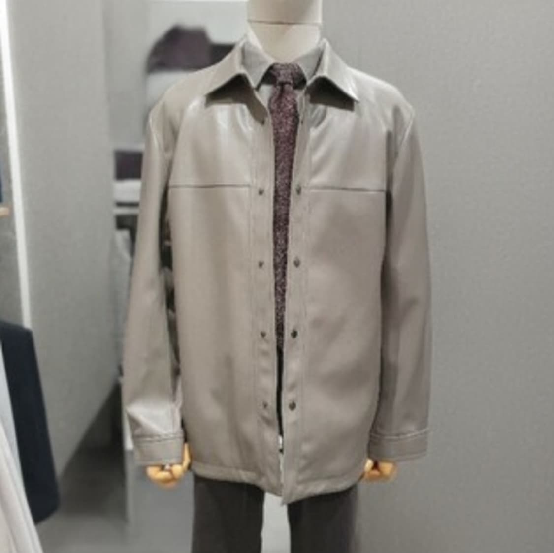 [100]지이크 셔츠형 양가죽 자켓 상품이미지1