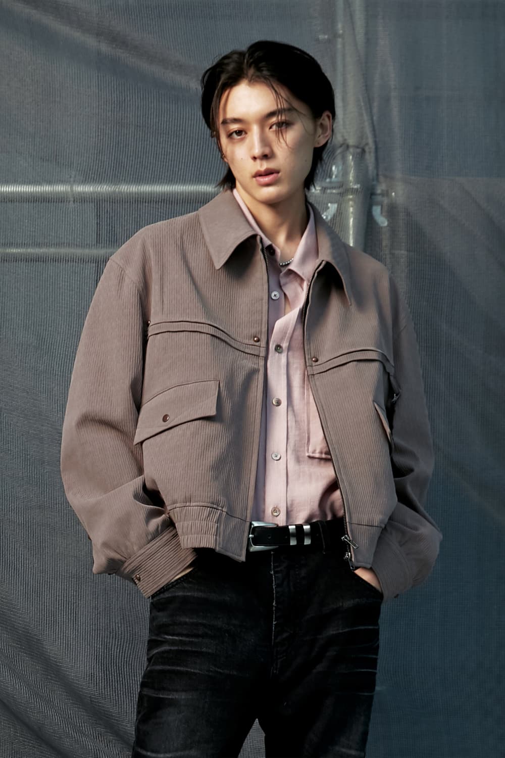 엘무드(LMOOD) 더스티 웨스턴 블루종 자켓 핑크[46] 상품이미지1