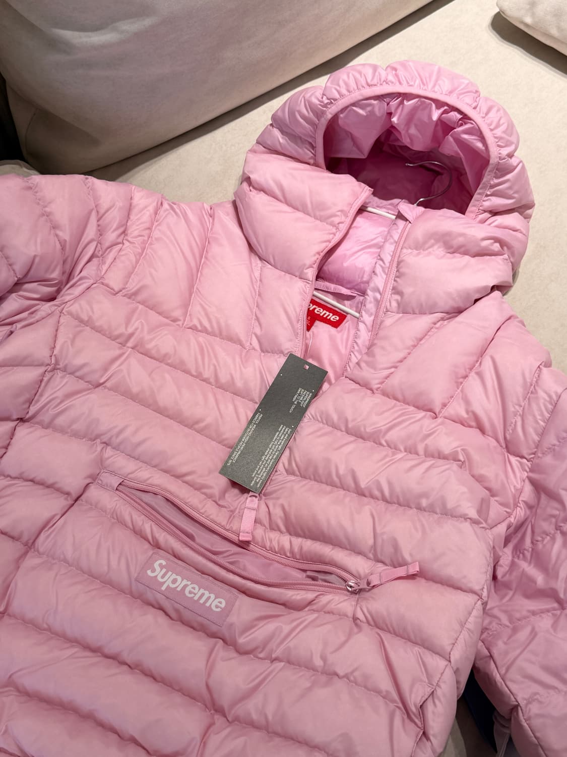 슈프림 마이크로 다운 경량패딩 핑크 S사이즈 상품이미지2