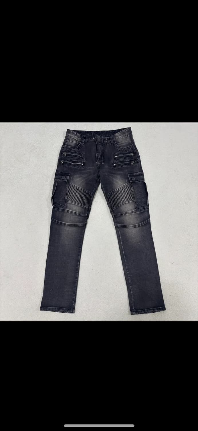 3Size JMC Jeans 워싱 바이커 카고 데님 팬츠 1208 상품이미지1