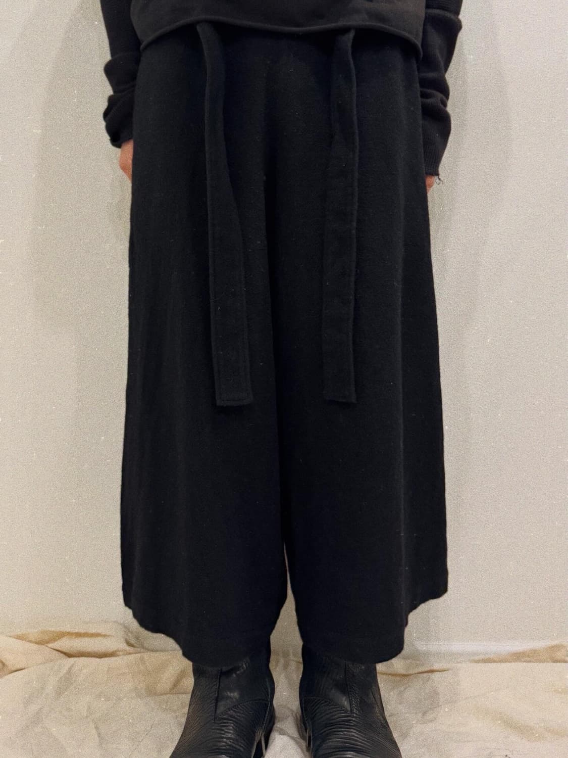 요지야마모토 울 레이어드 벨트 하카마 팬츠 상품이미지1