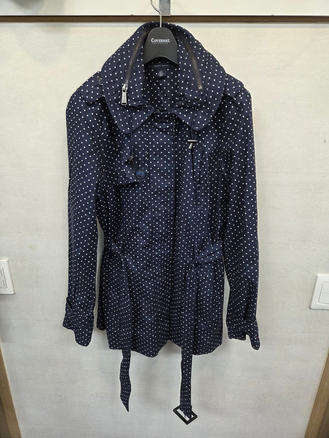 타미힐피거 여성 도트 트렌치 후드코트 Lg 상품이미지1