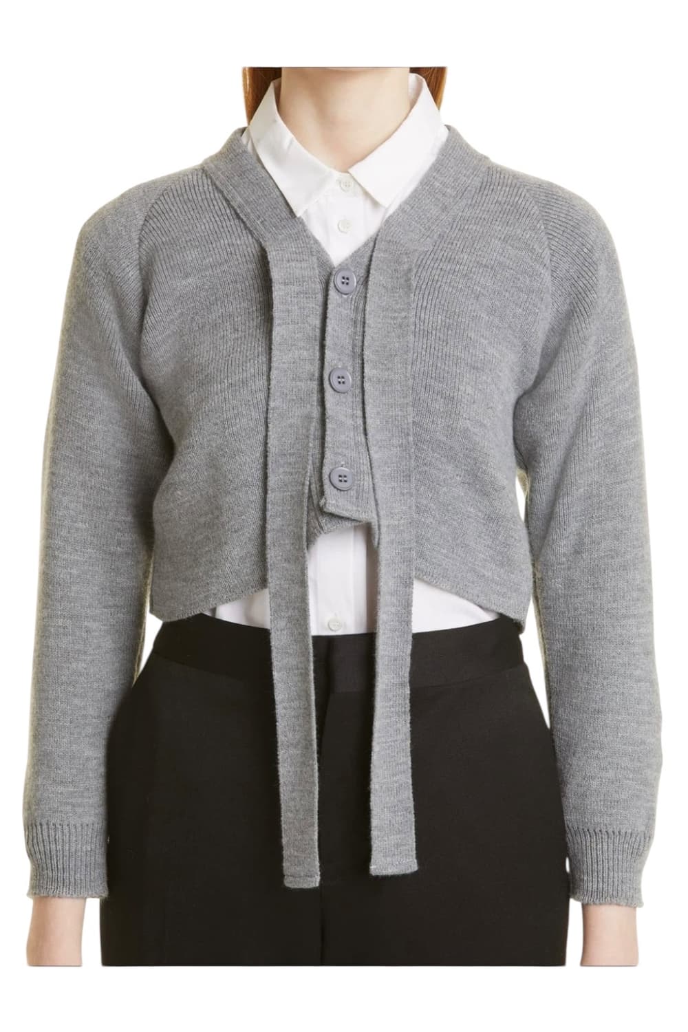 꼼데가르송 GIRL 넥 리본 크롭 가디건 상품이미지1