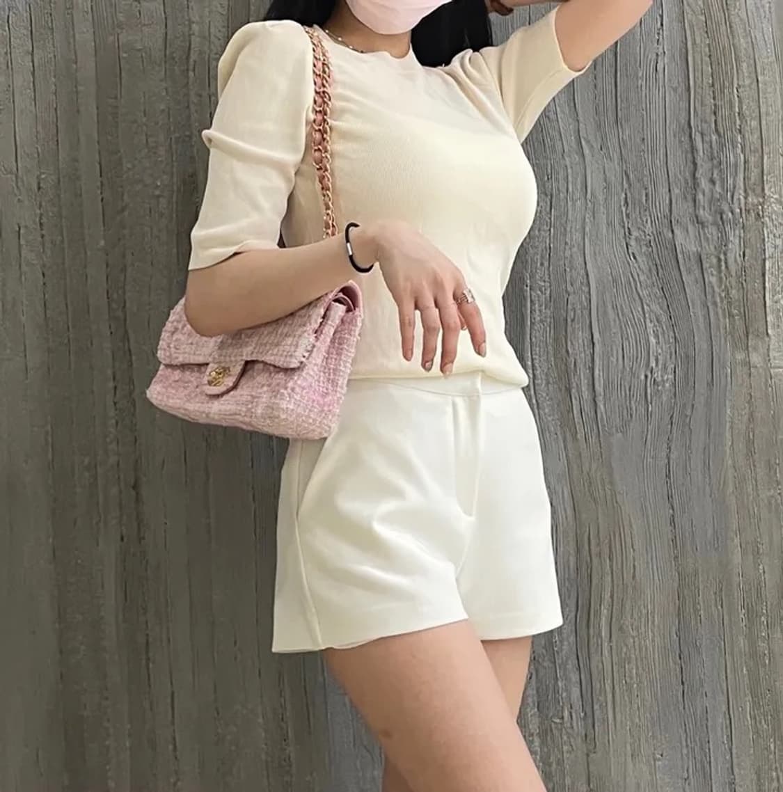 지블랙 스판 코튼 3부 반바지_백아이보리 상품이미지4