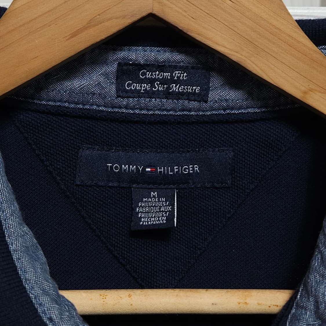 100)Tommy 타미 스콜피온 자수 반팔 카라티 네이비 상품이미지3