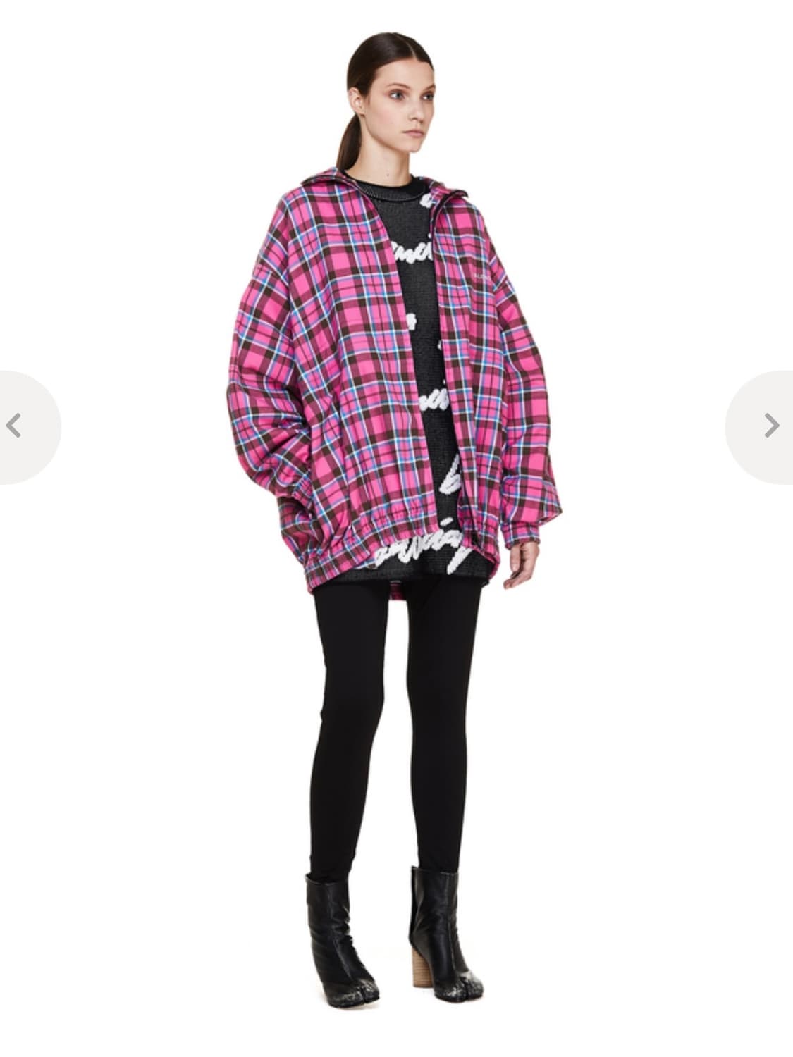 발렌시아가 핑크 플란넬 체크 집업자켓 백화점판 상품이미지8