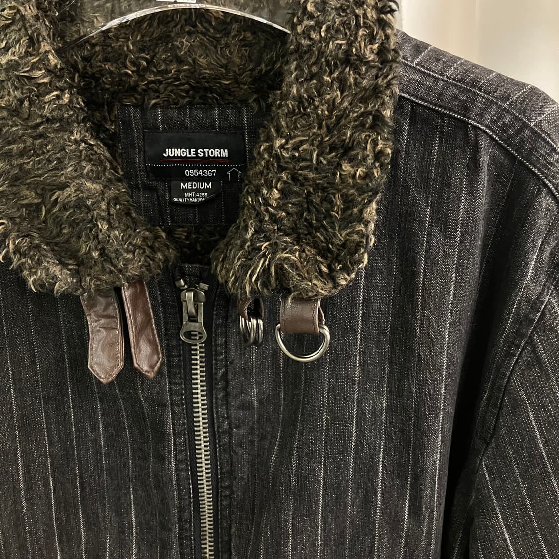 정글스톰 스트라이프 퍼 트리밍 데님 자켓 M 상품이미지4