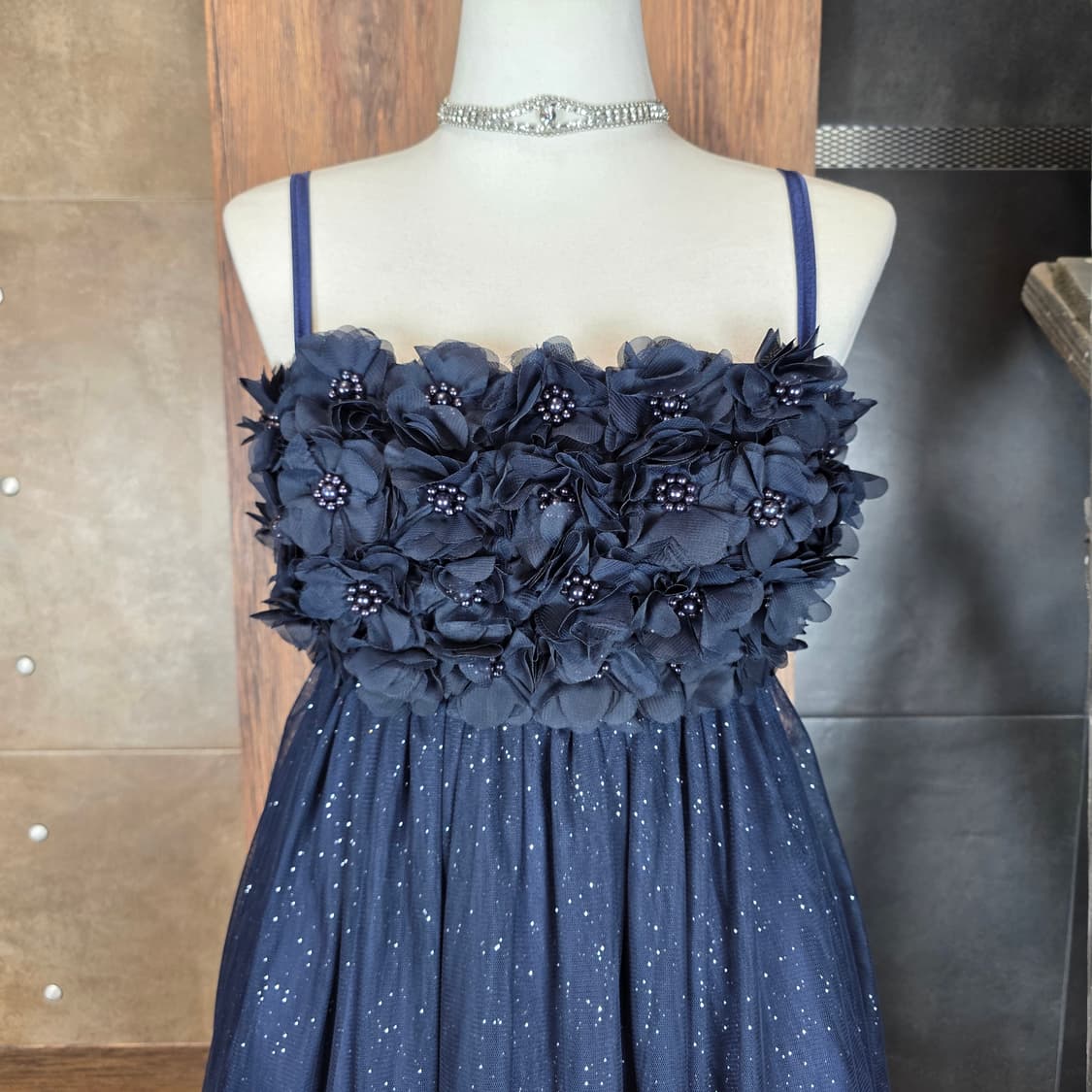 플라워 글리터 튤 원피스 상품이미지2