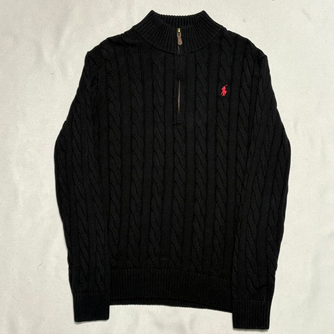 L 폴로랄프로렌 케이블 니트 반집업 상품이미지2