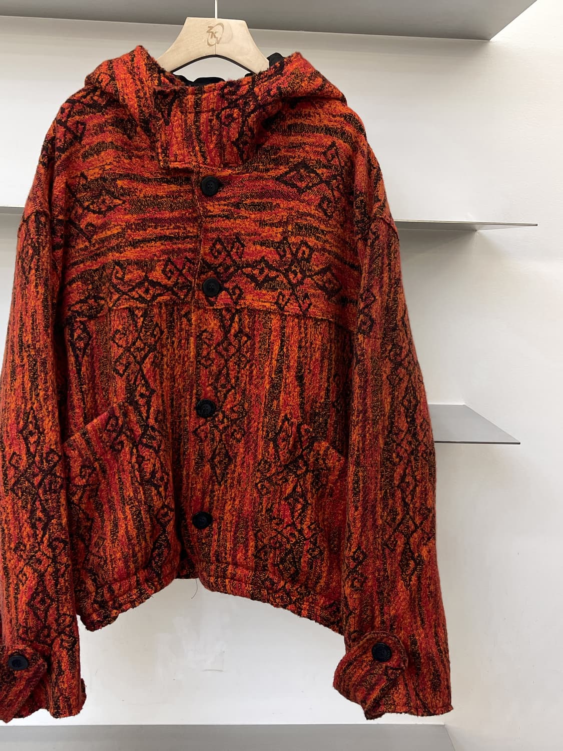 쿠지 90s 에스닉 아즈텍 울 후드 자켓 상품이미지3