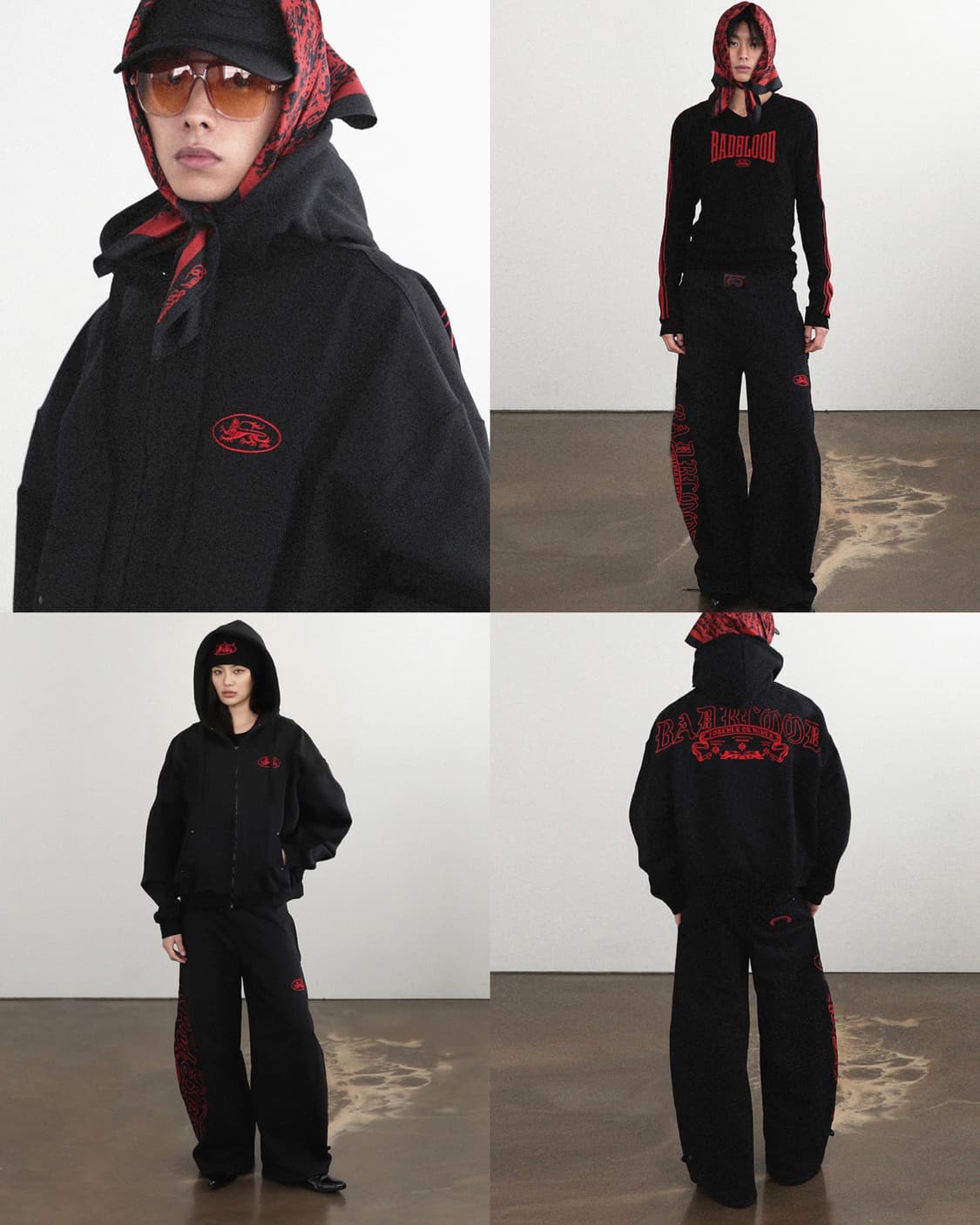 배드블러드 미스틱 캡슐 2WAY 스웻 셋업 세트 블랙 상품이미지6