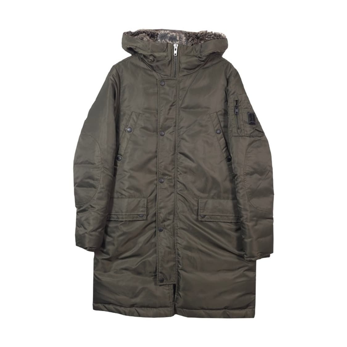 캘빈클라인 진스 퍼안감 다운 롱패딩 카키 S 상품이미지1