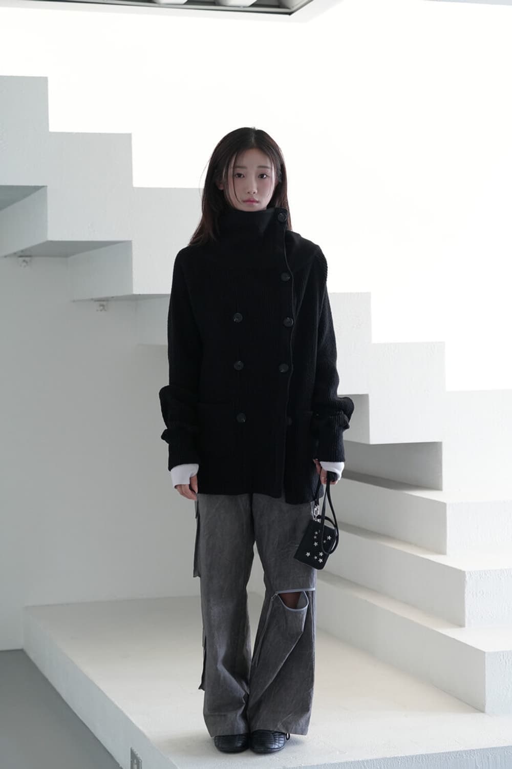 인앤양하모니 더블 버튼 가디건 코트 상품이미지1