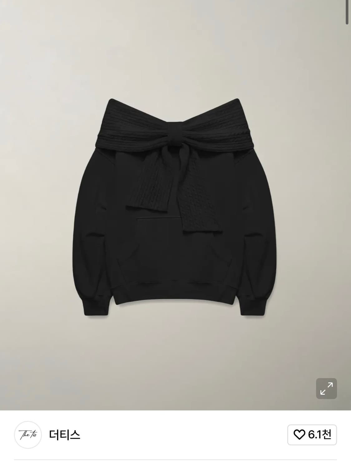 더티스 thetis 리본 후드 블랙 팝니다 상품이미지1