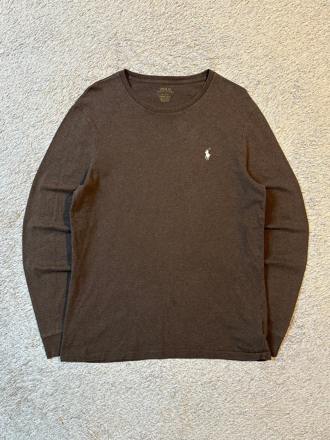 폴로 랄프로렌 커스텀 슬림핏 화이트포니 롱슬리브 긴팔 브라운 상품이미지1