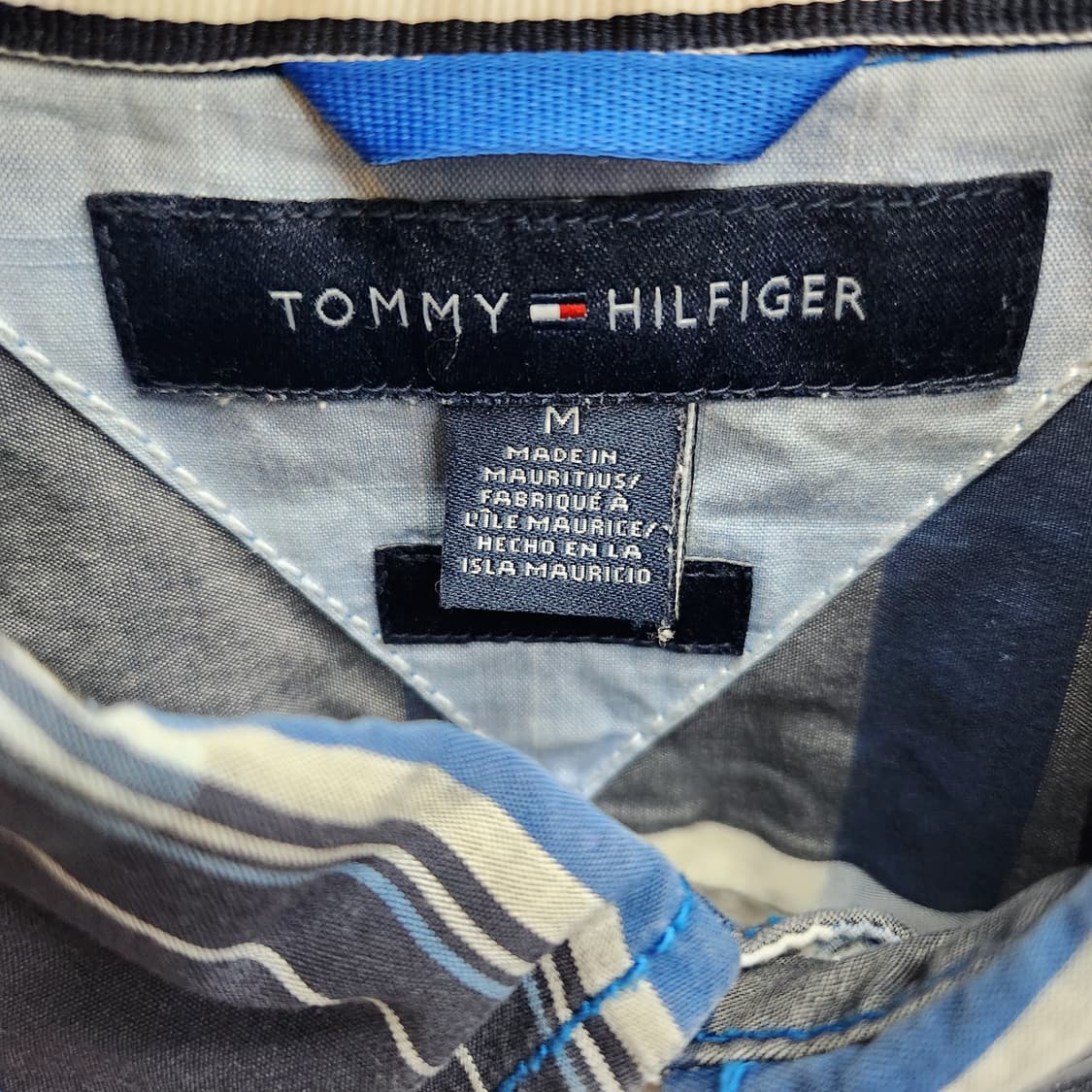 타미힐피거 로고 체크패턴 반팔셔츠 M(L) 상품이미지6