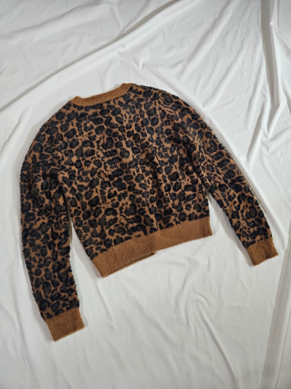 [L] ZARA 자라 애니멀 레오파드 호피 자카드 니트 가디건 상품이미지9