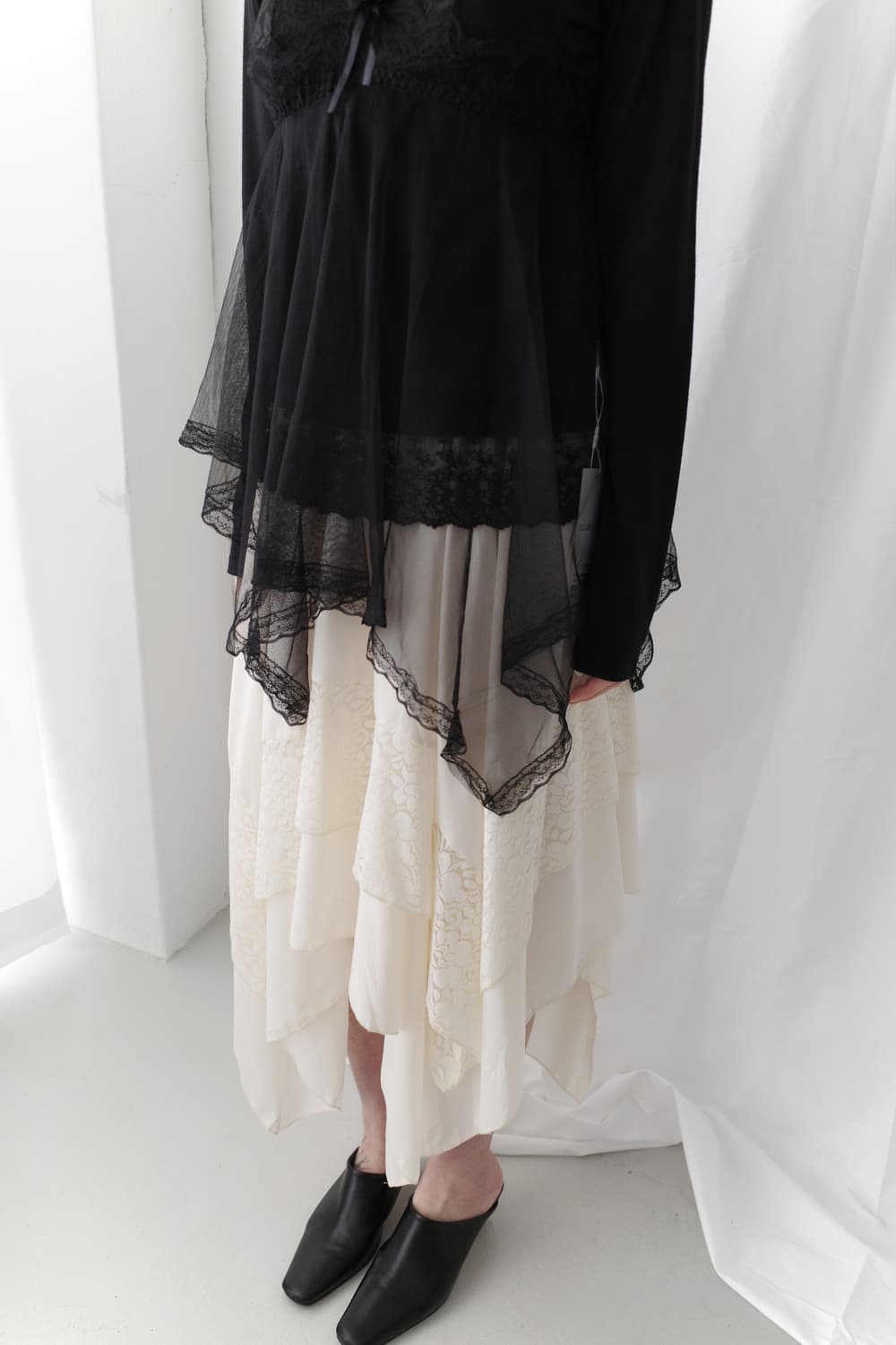 lace unbalanced skirt  상품이미지5