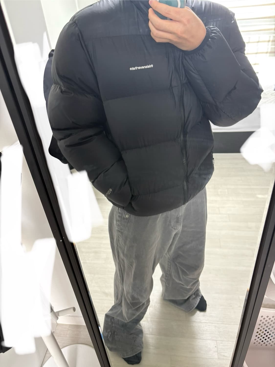 디스이스네버댓 PERTEX T DownJacket(Black) L 사이즈 상품이미지1