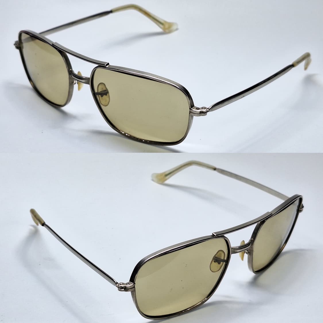 80s 일본 빈티지/더블브릿지 실버 선글라스 겸 안경테 빅사이즈 투브릿지 상품이미지5