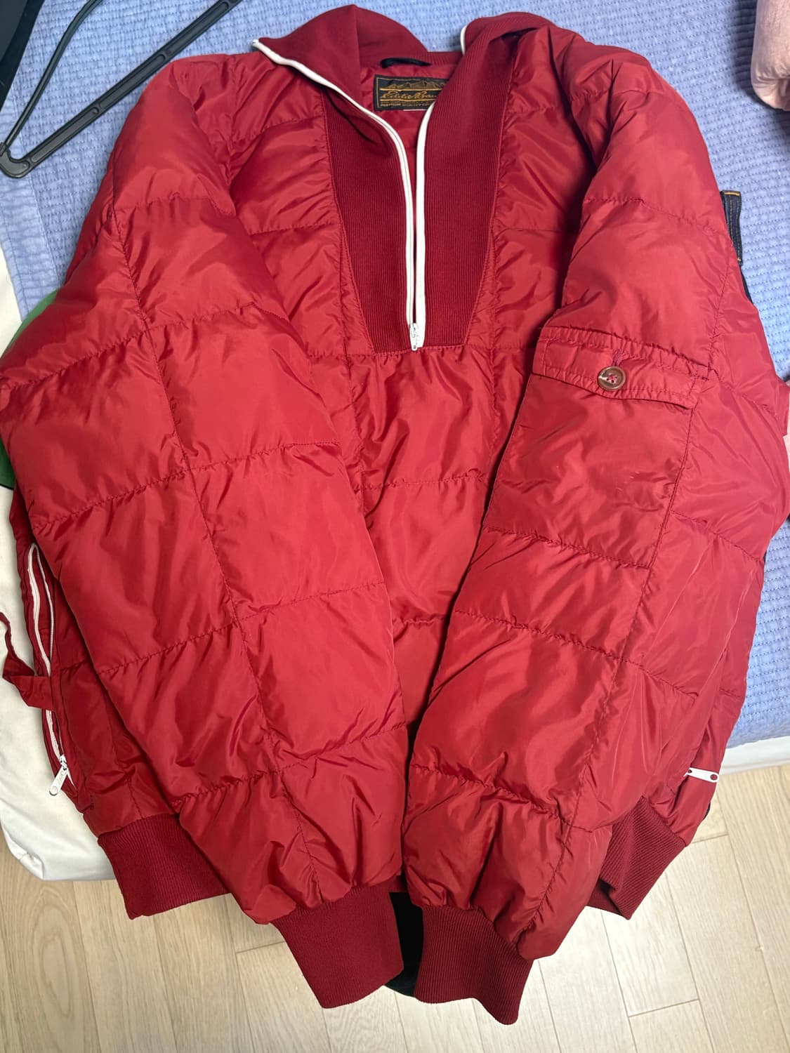 [XL] 80s 에디바우어 빈티지 구스다운 풀오버 레드 상품이미지9