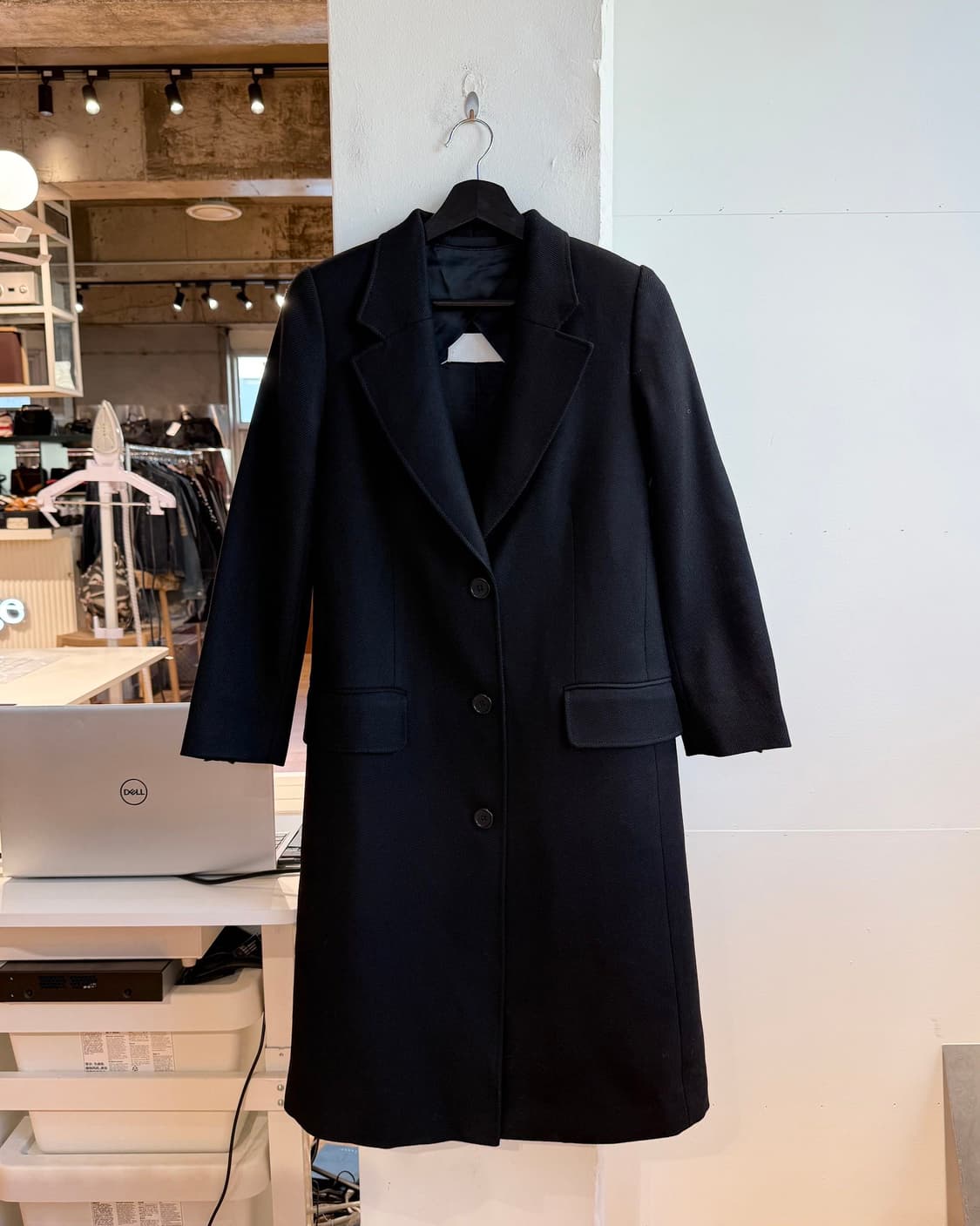 메종 마르지엘라 블랙 블랭크라벨 라나울 코트  상품이미지2