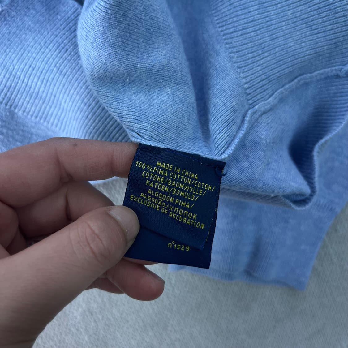 100 폴로 랄프로렌 피마코튼 브이넥 니트 상품이미지4