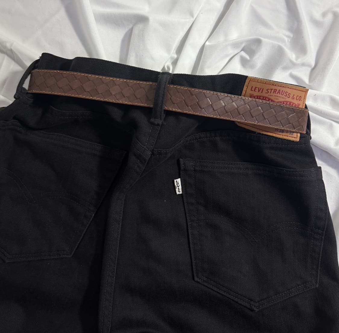 빈티지 체커보드 레더 벨트 스케이트보드 스트릿 상품이미지2