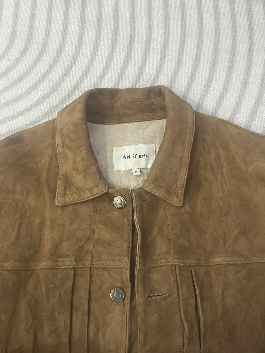 [m] 아트 이프 액츠 워시드 스웨이드 트러커 레더 자켓 상품이미지6