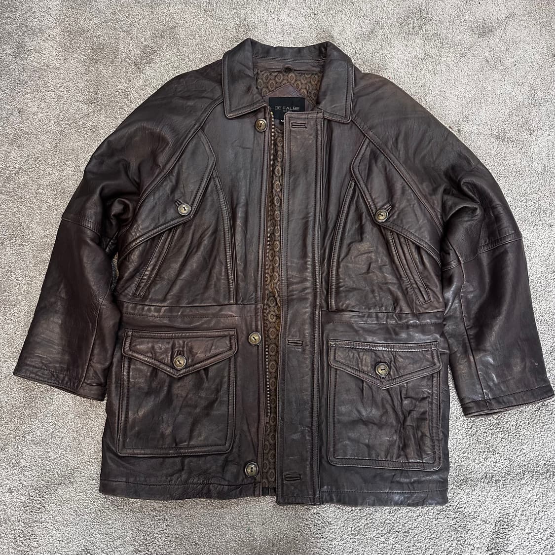 빈티지 브라운 양가죽 사파리 코트 자켓L 상품이미지9