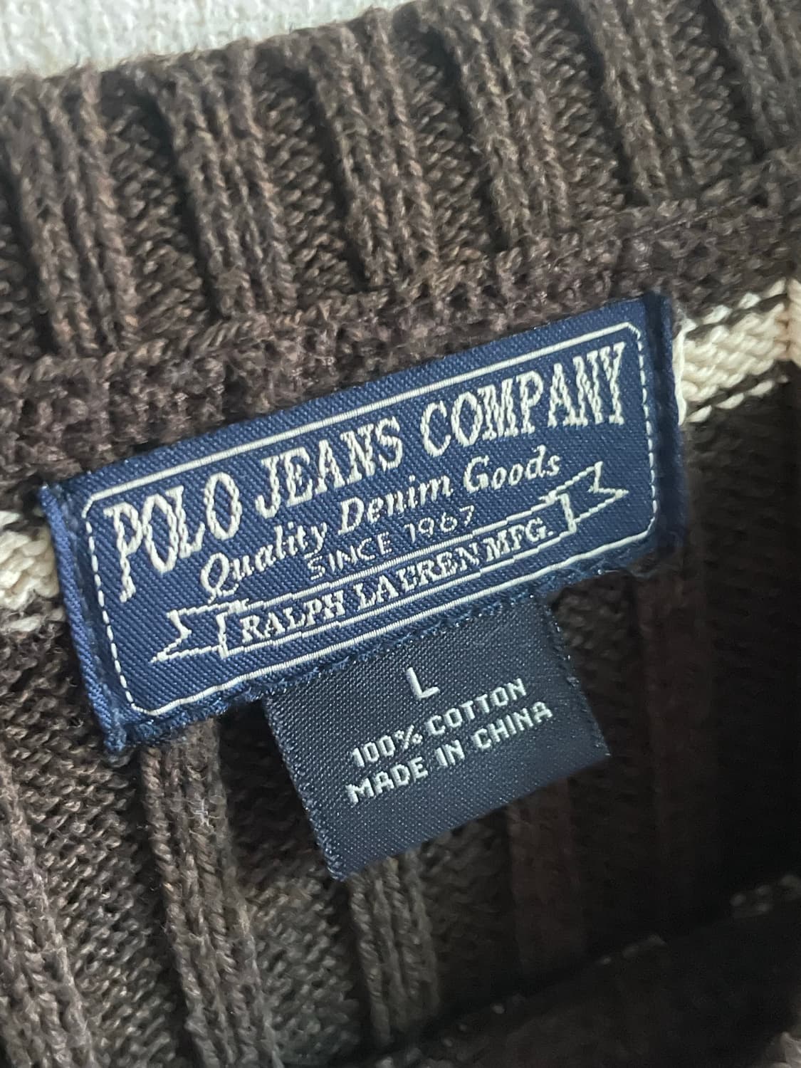 폴로진스 빈티지 스트라이프 코튼 니트 L 상품이미지6