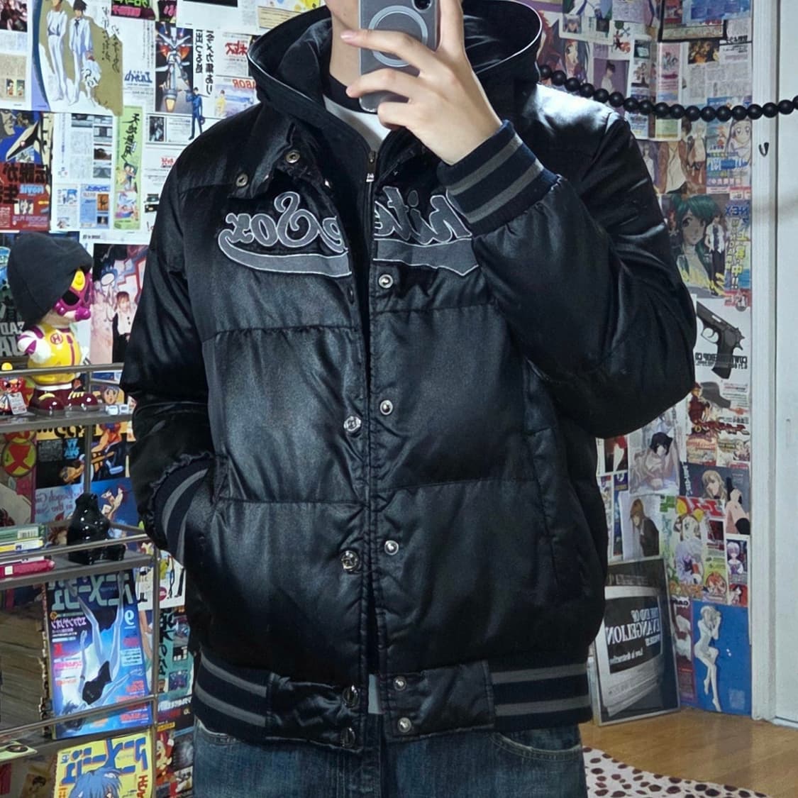 엠엘비 화이트 삭스 후드 레이어드 패딩 바시티 상품이미지1