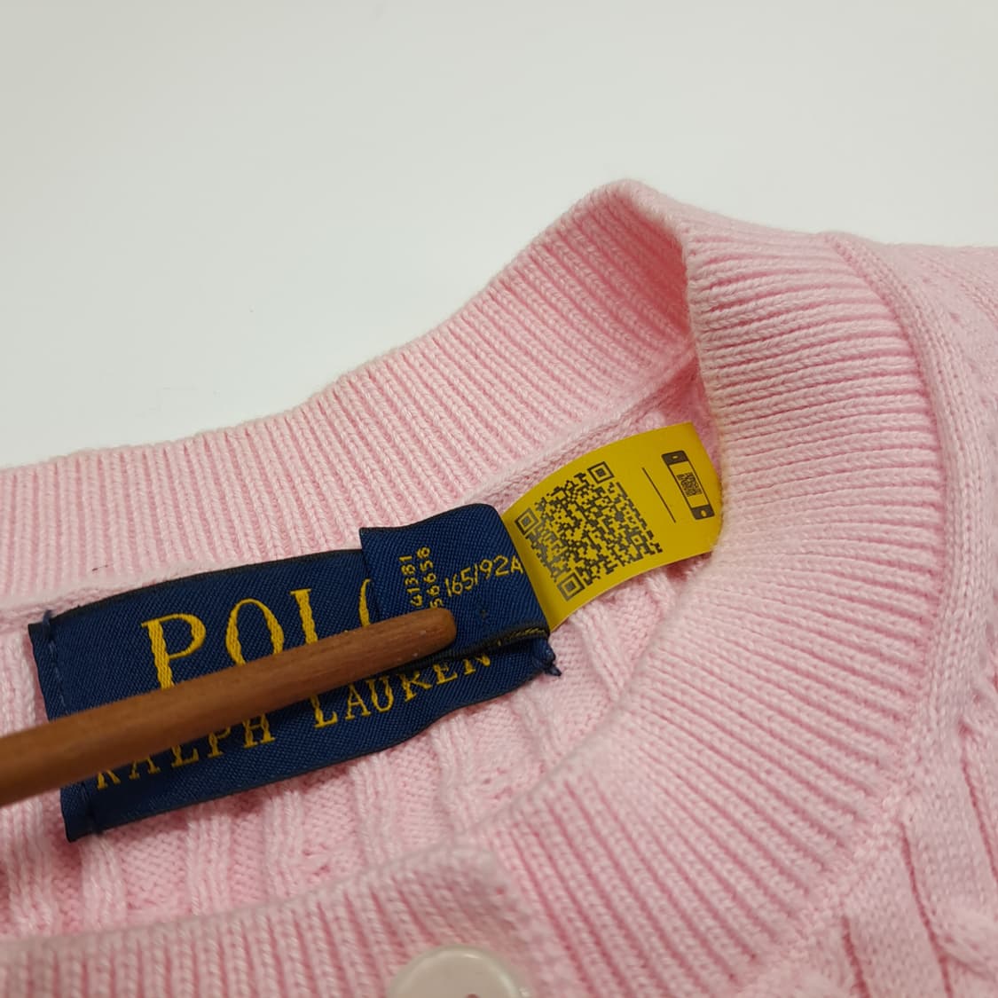 CN887W M 폴로 랄프로렌 핑크 케이블 QR 니트 스웨터 가디건 상품이미지5